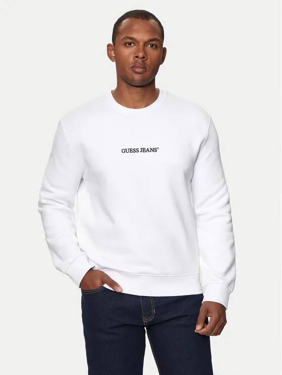 Мъжки суитшърт Guess Jeans M4YQ19 K9V31 бял – Мъжки суитшърти без цип