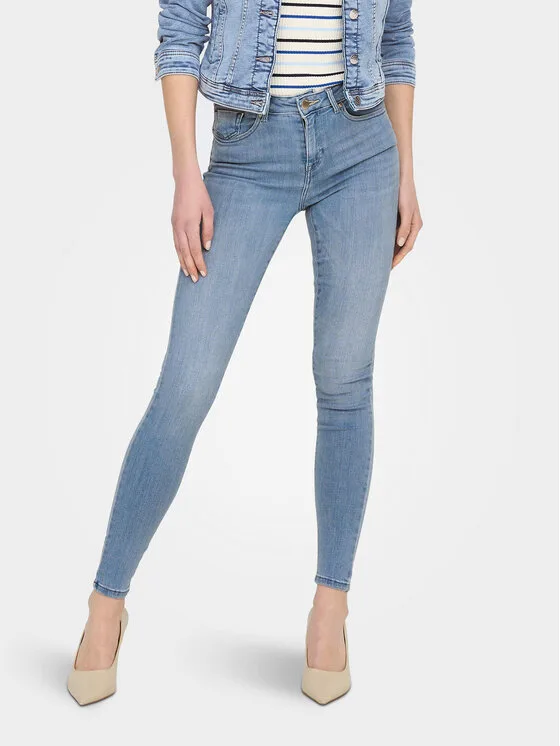 ONLY Дънки Power 15228584 Син Skinny Fit – Дамски skinny дънки