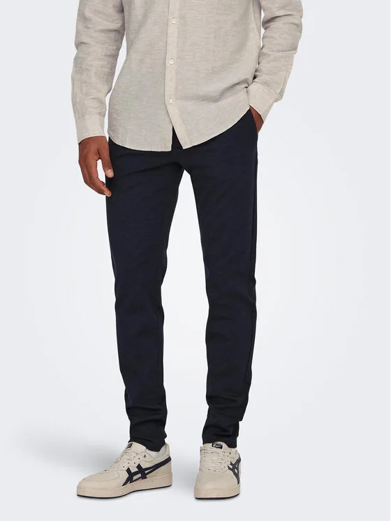 Only & Sons Чино панталони 22026326 Тъмносин Slim Tapered Fit – Мъжки чино панталони