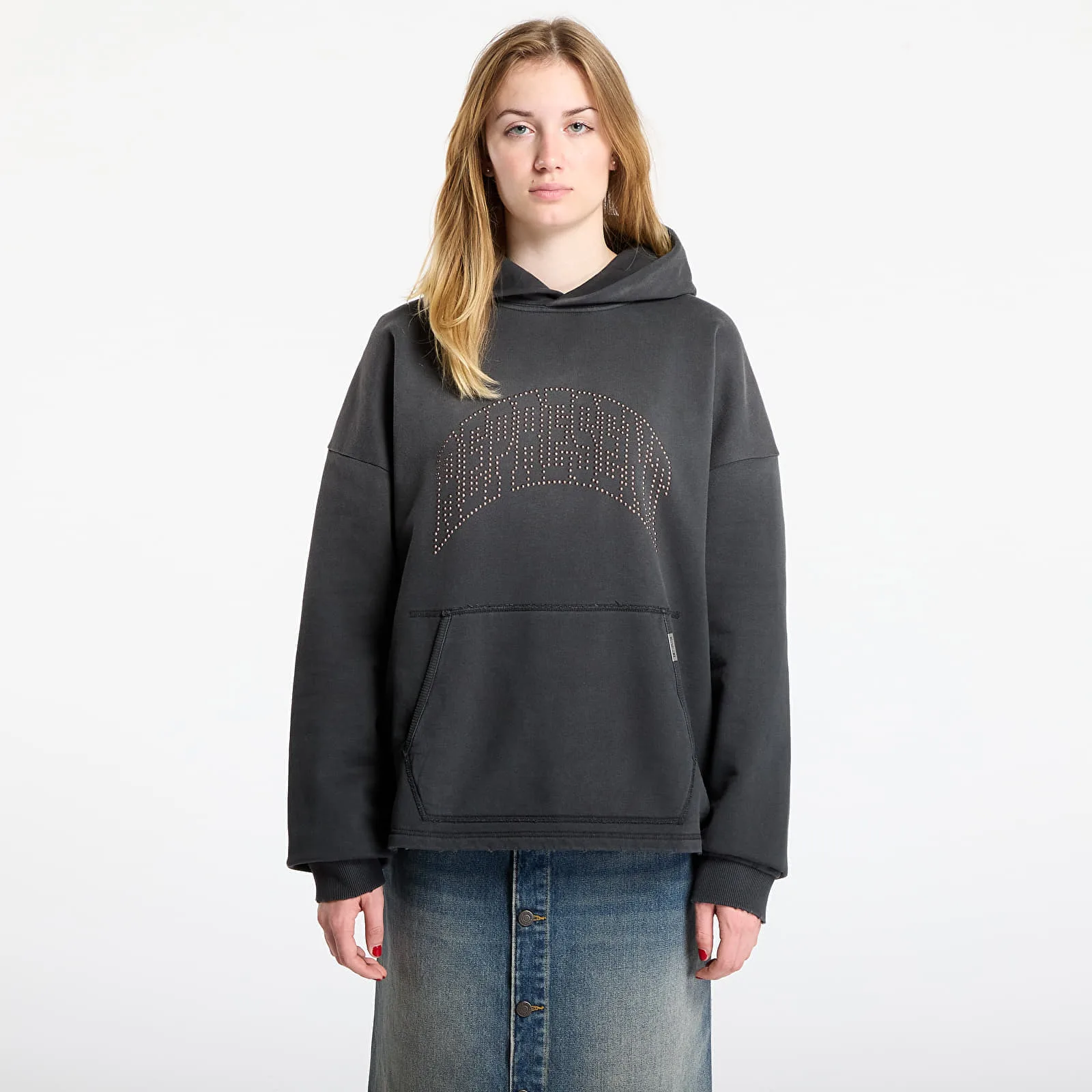 Суитшърт REPRESENT Embellished Hoodie UNISEX Stained Black L – Мъжки худита