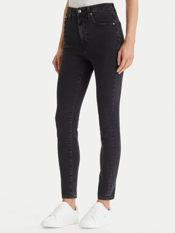 Дамски дънки Calvin Klein Jeans LV047E632G черни – Черен – Дамски skinny дънки