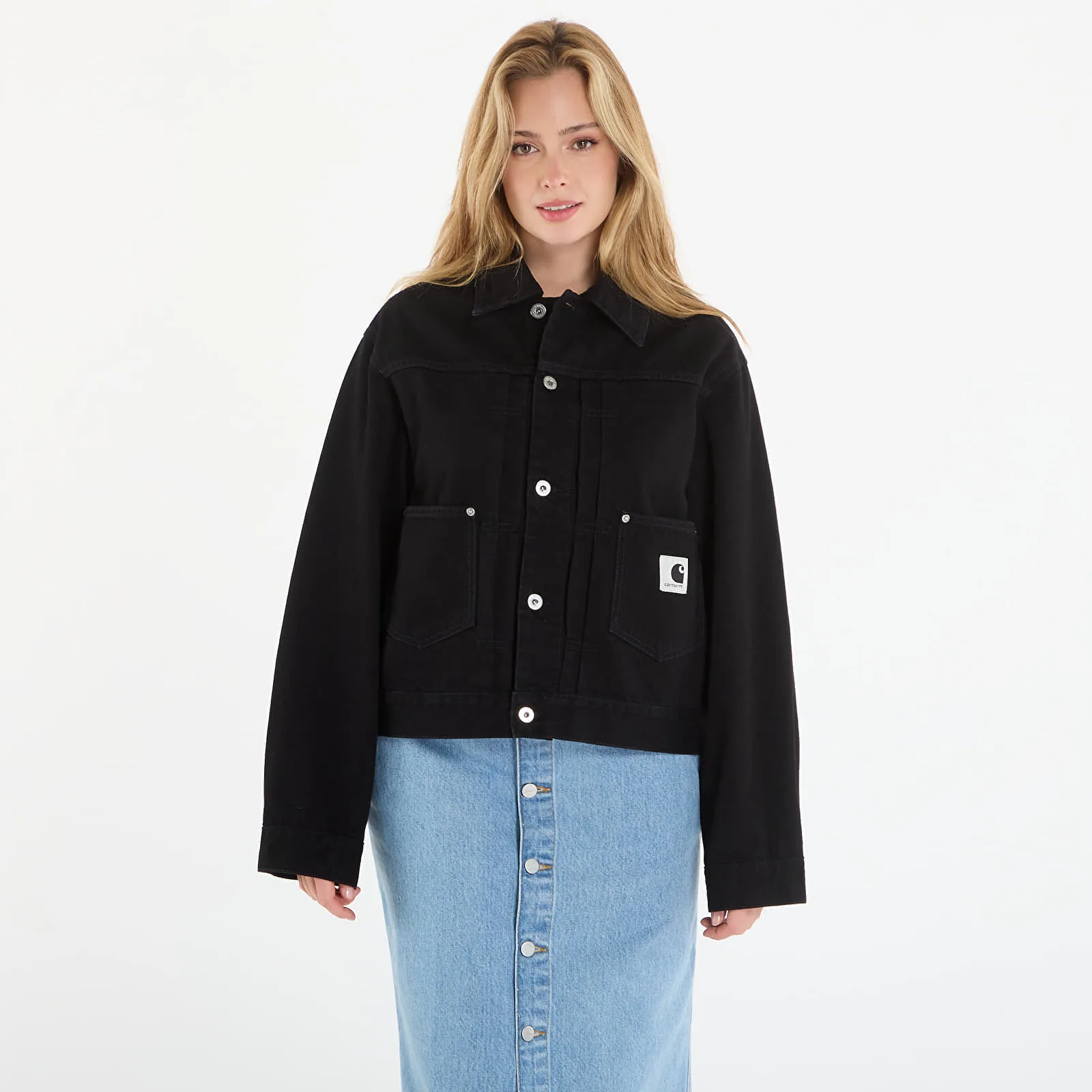 Дамско яке Carhartt WIP W' Belmar I036595.8902 черно – Black Rinsed – Дамски преходни якета