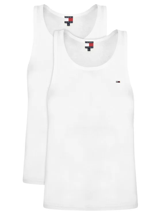 Tommy Jeans Комплект потници без ръкави DM0DM20769 Бял Slim Fit – Мъжки потници