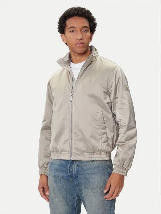 Мъжко яке бомбър Calvin Klein Jeans Harrington бежово – Мъжки бомбър якета
