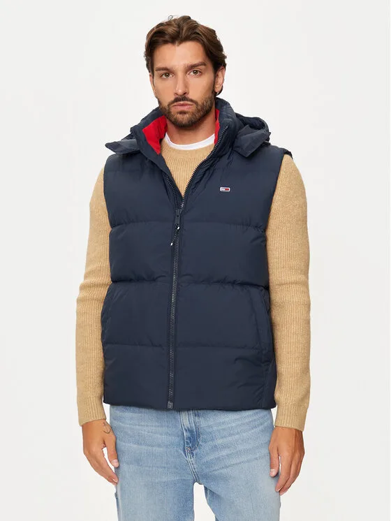 Tommy Jeans Елек Essential DM0DM20465 Тъмносин Regular Fit – Мъжки елеци