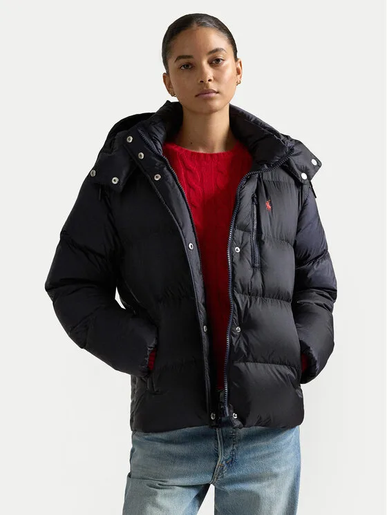 Polo Ralph Lauren Пухено яке 211932183001 Тъмносин Relaxed Fit – Дамски пухени якета