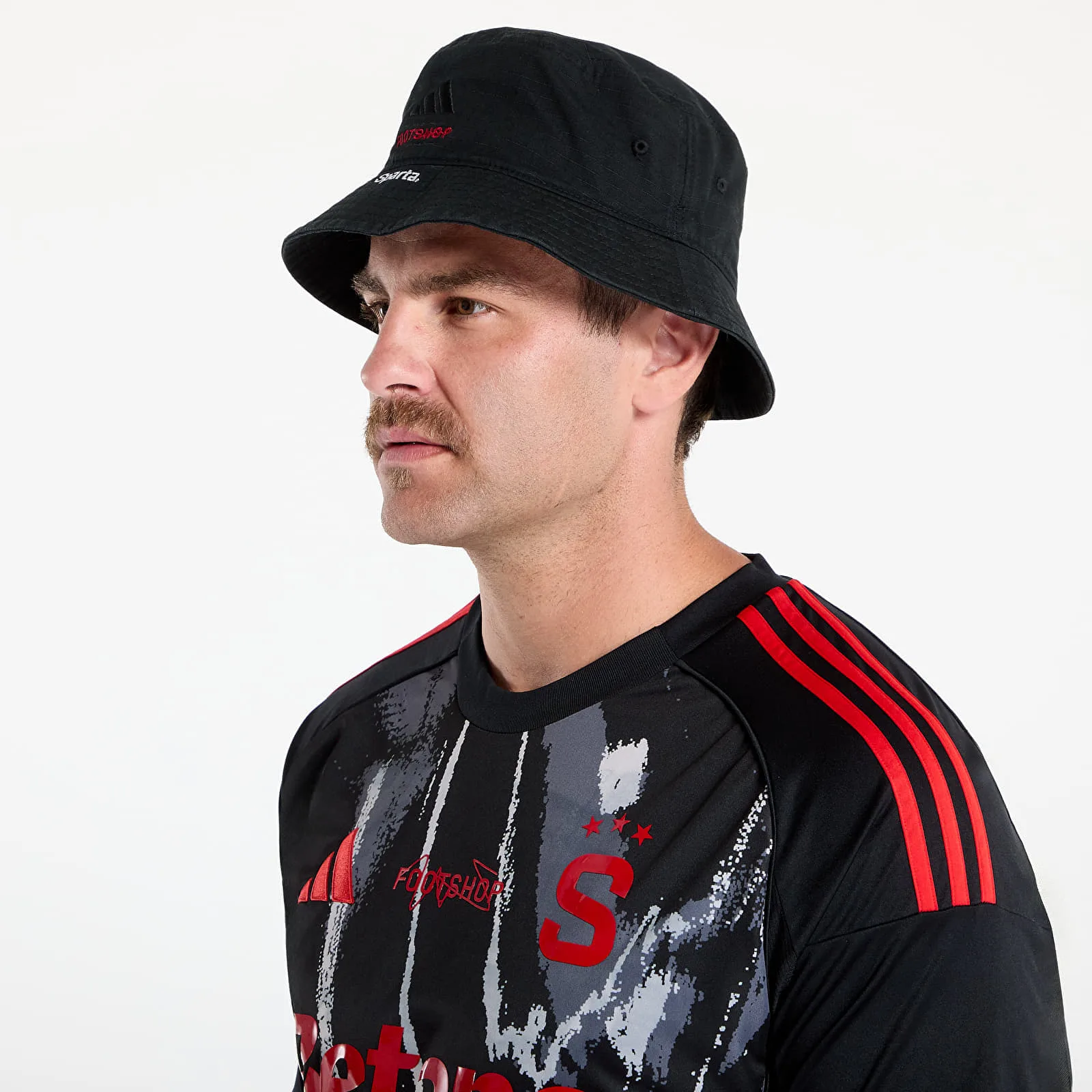 Бъкет шапка adidas Performance x Footshop Sparta S-M черна – Black – Бъкет шапки