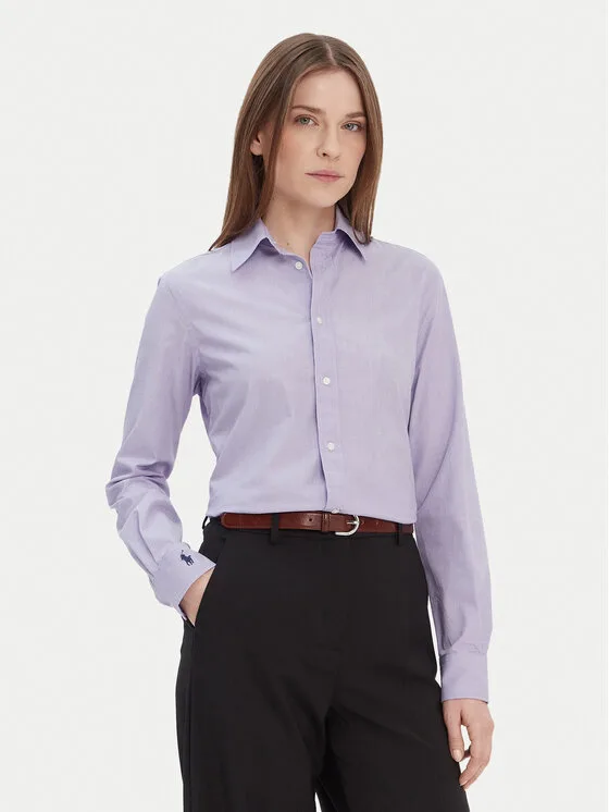 Дамска риза Polo Ralph Lauren 211941509003 виолетова – Дамски ежедневни ризи