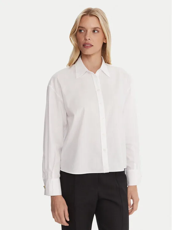 HUGO Риза Elma 50550548 Бял Regular Fit – Дамски ежедневни ризи