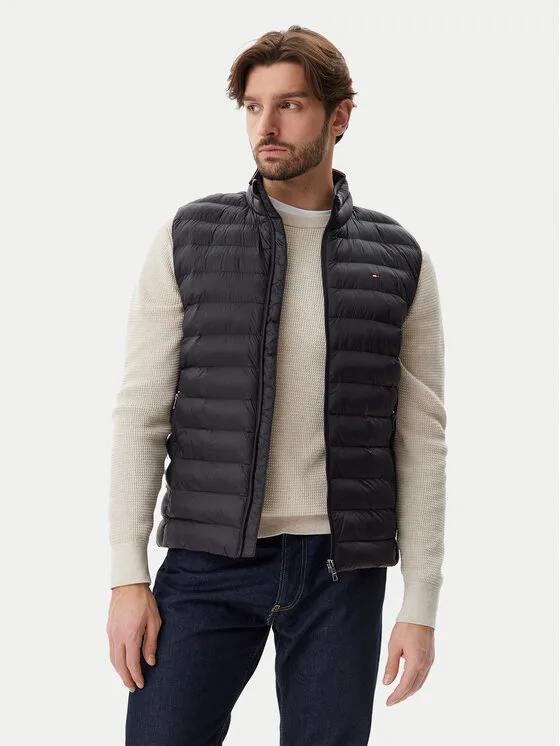 Мъжки елек Tommy Hilfiger Core Packable черен – Мъжки елеци