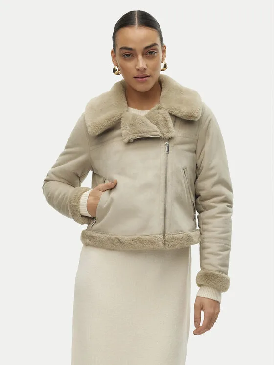 Vero Moda Кожух Peggy 10290150 Сив Regular Fit – Дамски кожуси