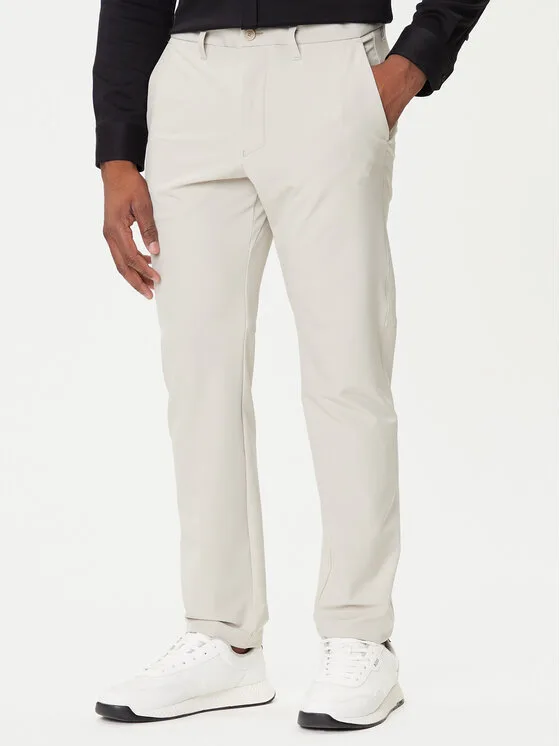BOSS Текстилни панталони T_Commuter 50534303 Бежов Slim Fit – Мъжки текстилни панталони