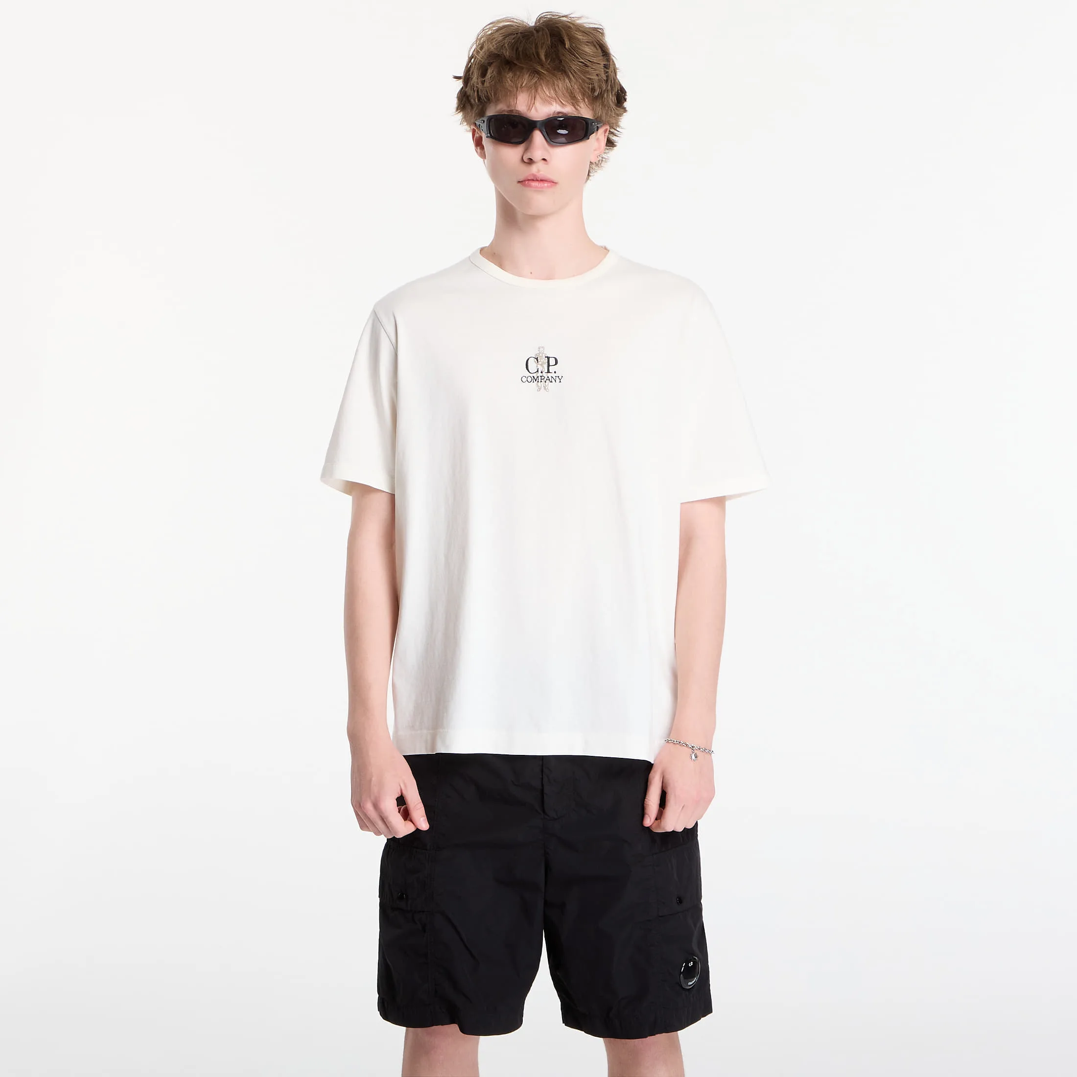 Тениска C.P. Company 1020 Jersey Short Sleeve Embroidery T-Shirt Gauze White S – Мъжки тениски