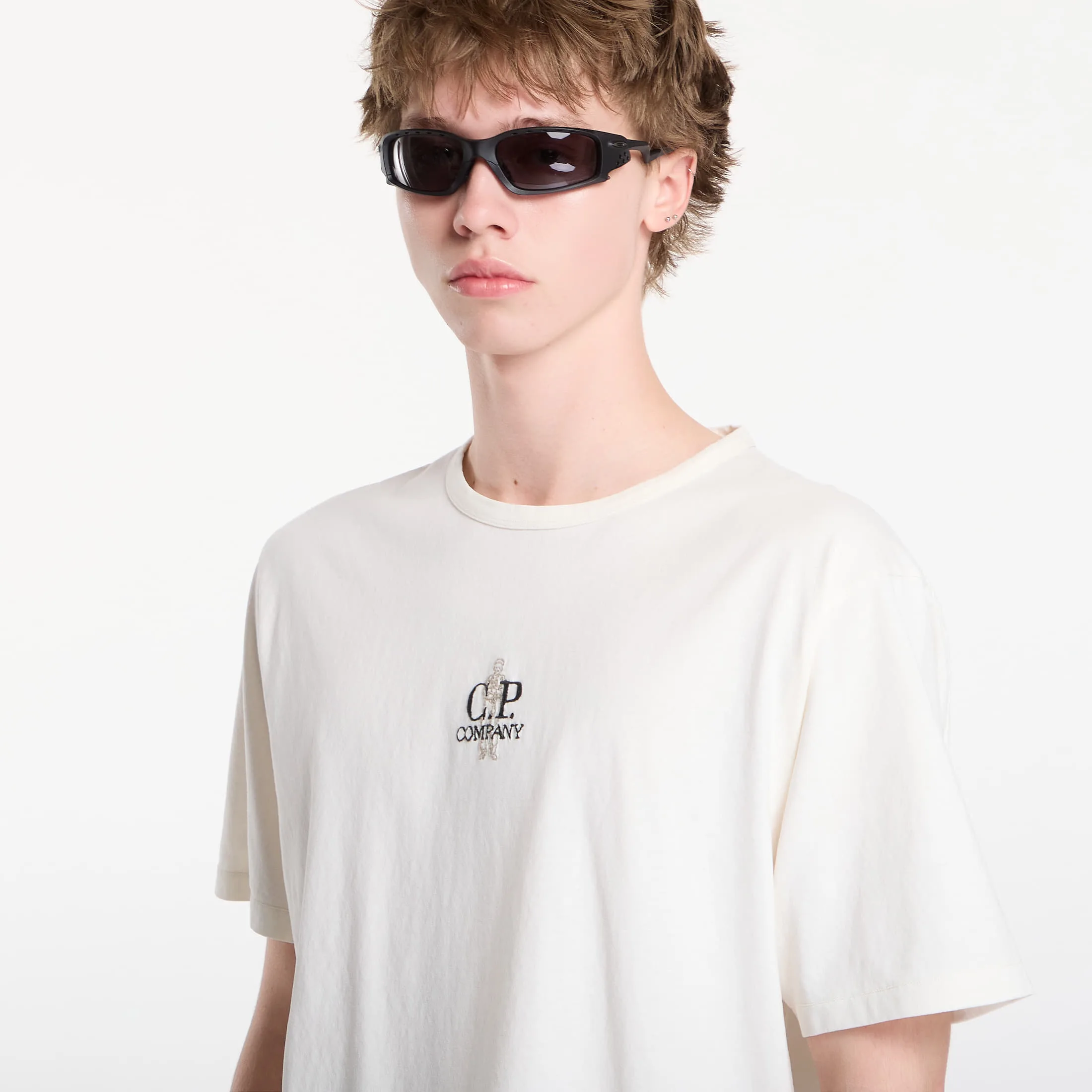 Тениска C.P. Company 1020 Jersey Short Sleeve Embroidery T-Shirt Gauze White S – Мъжки тениски