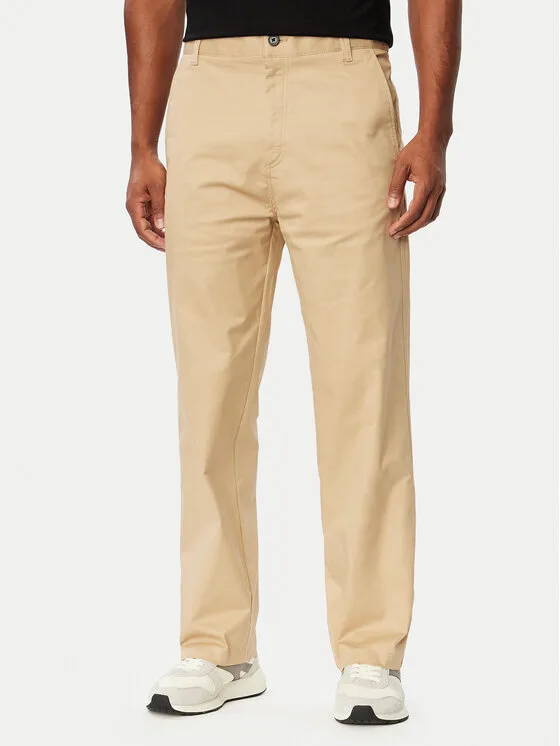 HUGO Текстилни панталони Cino261 50567278 Бежов Straight Fit – Мъжки текстилни панталони