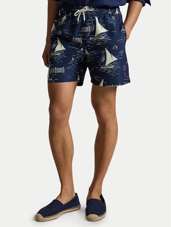 Polo Ralph Lauren Плувни шорти 710B18029001 Тъмносин Regular Fit – Мъжки бански