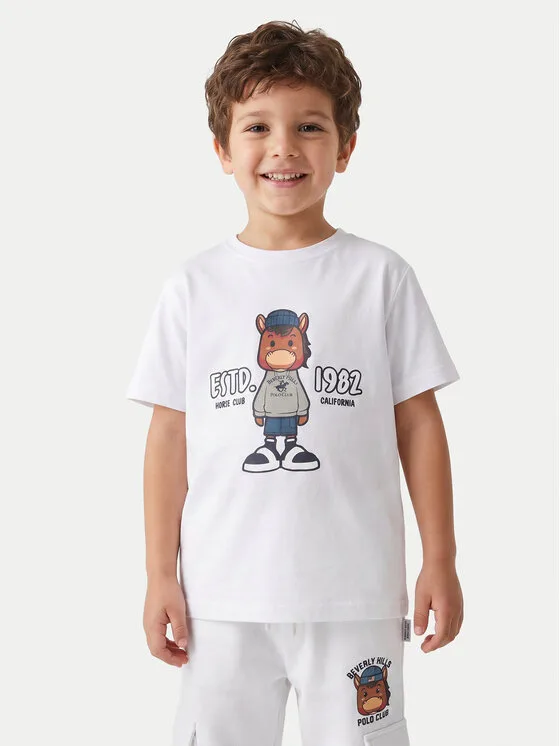 Beverly Hills Polo Club Тишърт P-SS26B-TS0135 Бял Regular Fit – Мъжки тениски