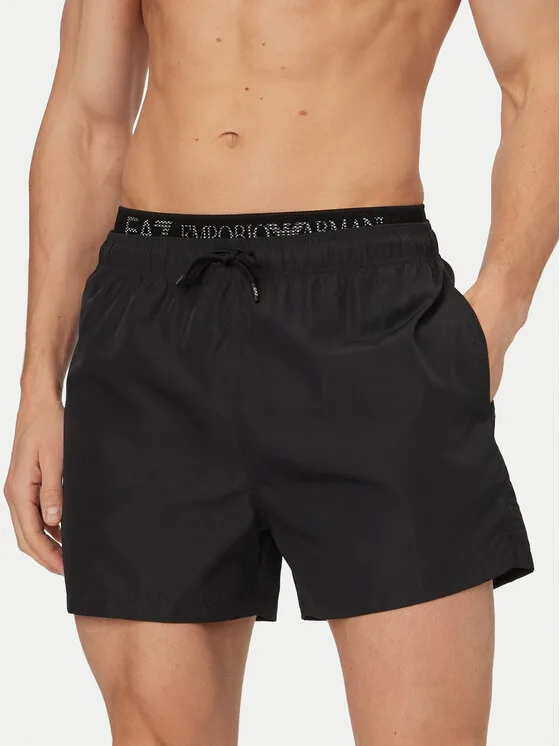 Мъжки плувни шорти EA7 Emporio Armani 7M001689 AF21074 UC001 черни – Черен – Мъжки бански