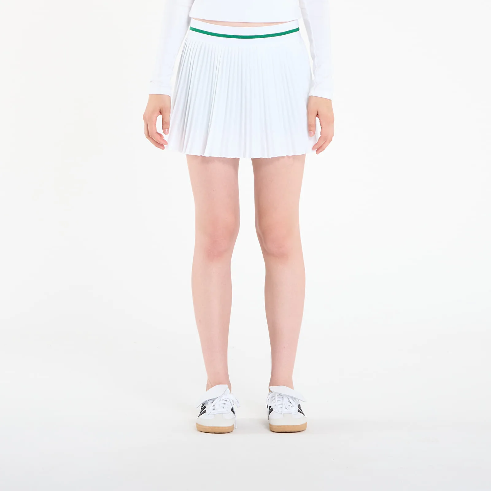 Дамска пола adidas Performance Pleat Pro бяла – White – Дамски миди поли