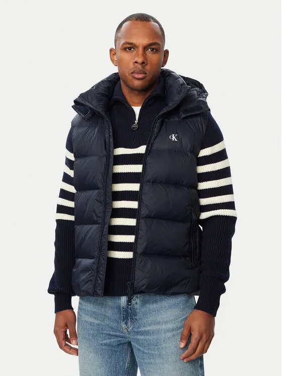 Calvin Klein Jeans Елек LV04RG514G Тъмносин Regular Fit – Мъжки елеци