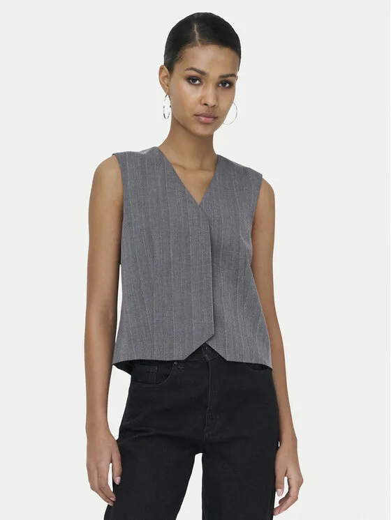 ONLY Жилетка за костюм Jackie 15364317 Сив Regular Fit – Дамски елеци