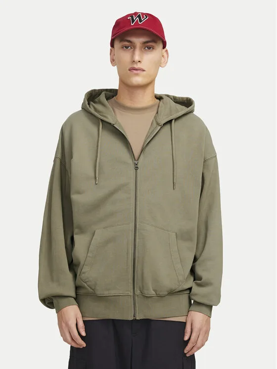 Мъжки суитшърт с цип Jack & Jones Charge сив – Мъжки суитшърти с цип