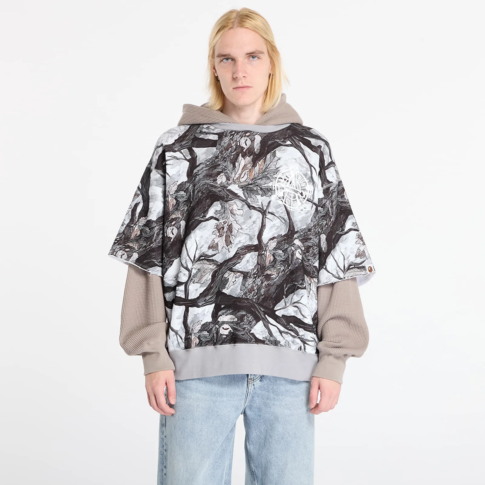 Суитшърт A BATHING APE Tree Edge Camo Layered Pullover Hoodie UNISEX White L – Мъжки худита