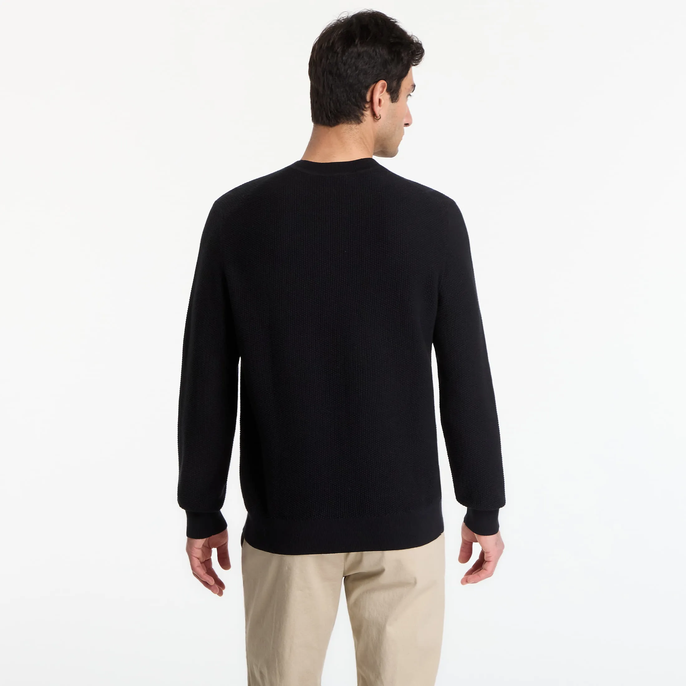 Пуловер Calvin Klein Ls Textured Cotton Crewneck Sweater Black L – Мъжки пуловери и жилетки