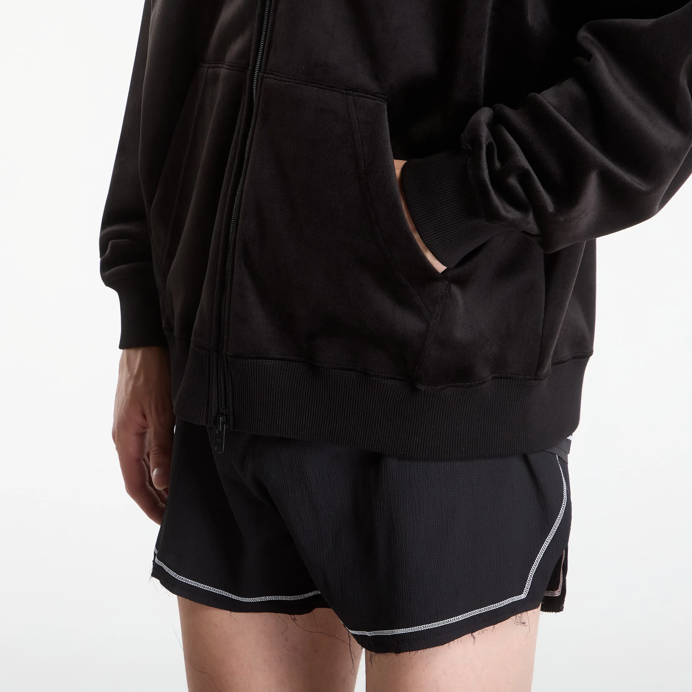 Мъжки суитшърт с качулка Y-3 Velvet Corduroy черен – Black – Мъжки худита