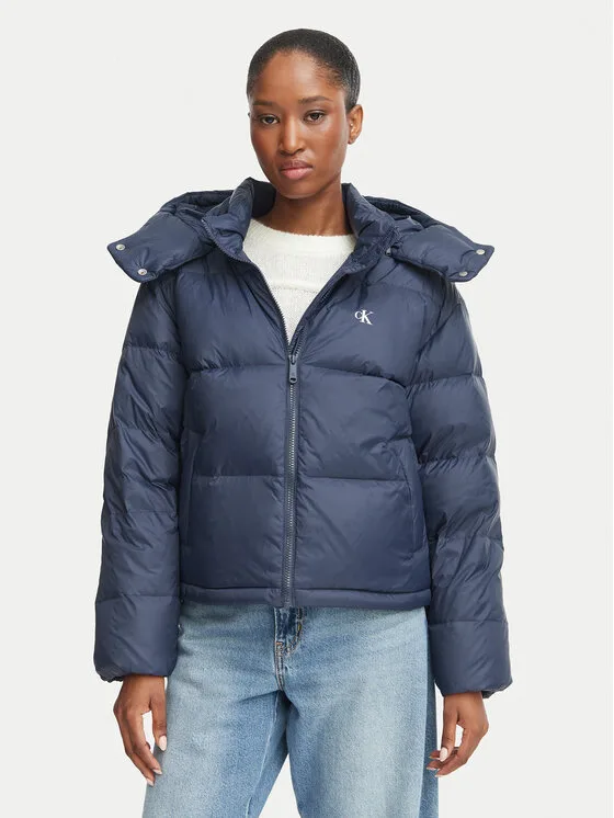 Дамско пухено яке Calvin Klein Jeans Essential тъмносиньо – Дамски пухени якета
