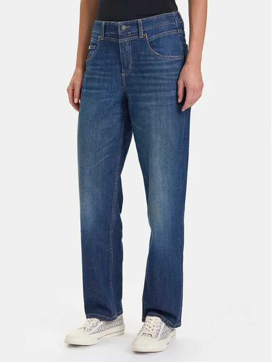 Guess Jeans Дънки W5BA3O D0026 Син Boyfriend Fit – Дамски boyfriend дънки