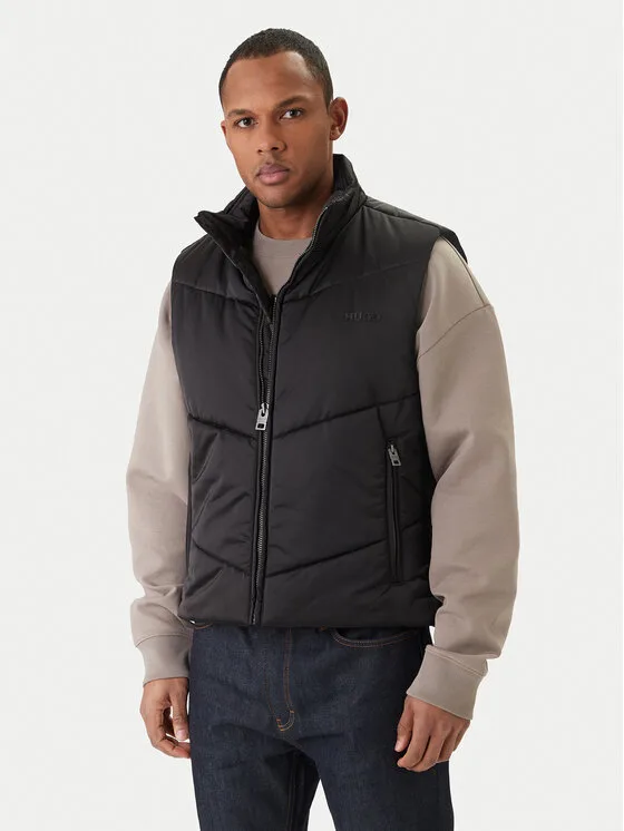 HUGO Елек Berolino 2611 50556381 Черен Regular Fit – Мъжки елеци