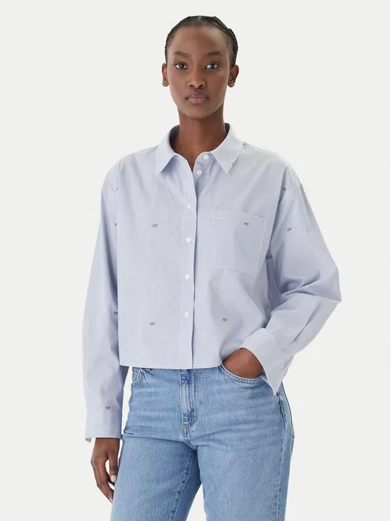 Дамска риза JOOP! Jeans Basima синя – Дамски ежедневни ризи