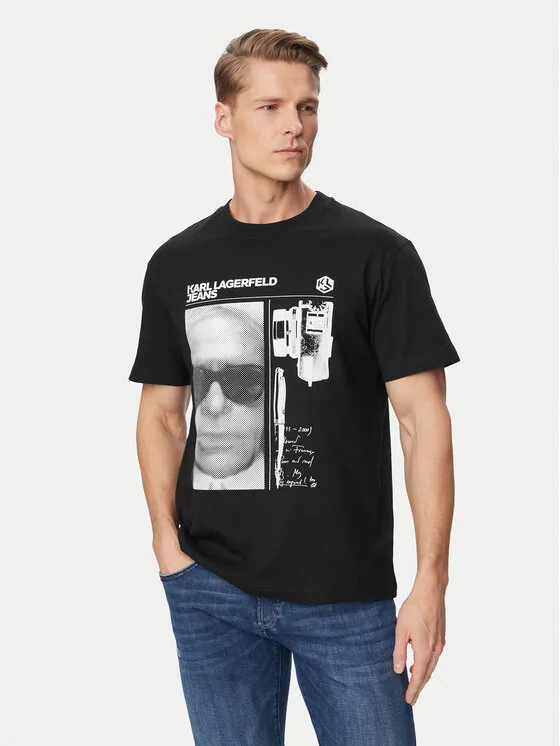 Karl Lagerfeld Jeans Тишърт B2M17067 Черен Regular Fit – Мъжки тениски