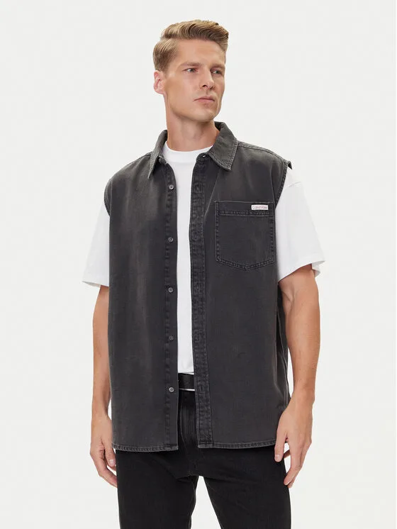 Calvin Klein Jeans Елек LV04RC733G Черен Regular Fit – Мъжки елеци