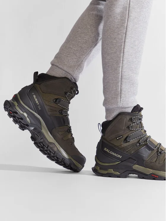 Salomon Туристически Quest 4 Gtx GORE-TEX 412925 27 V0 Зелен – Мъжки високи трекинг обувки