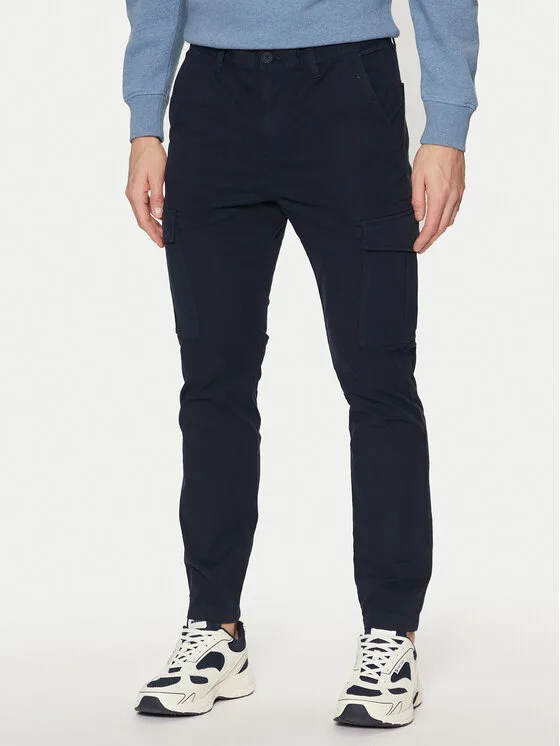 Tommy Jeans Текстилни панталони Austin DM0DM20281 Тъмносин Regular Fit – Мъжки текстилни панталони