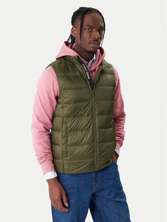 Tommy Jeans Елек DM0DM20663 Зелен Regular Fit – Мъжки елеци