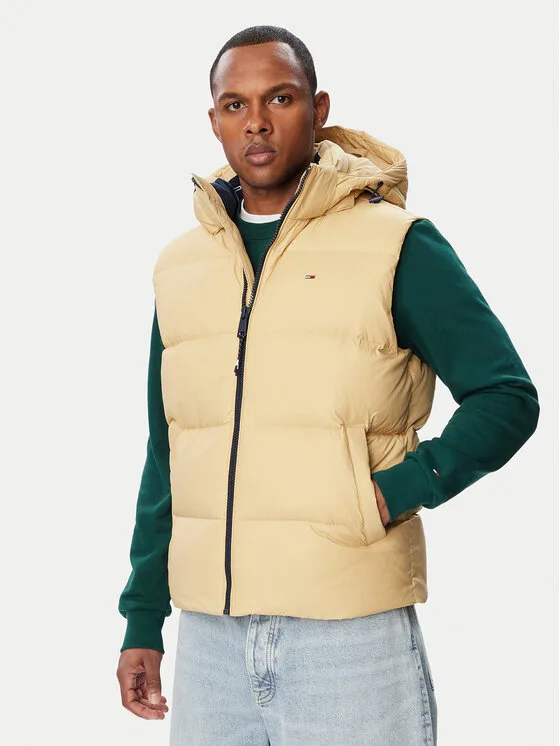 Tommy Jeans Жилетка за костюм DM0DM20465 Светлобежов Regular Fit – Мъжки елеци