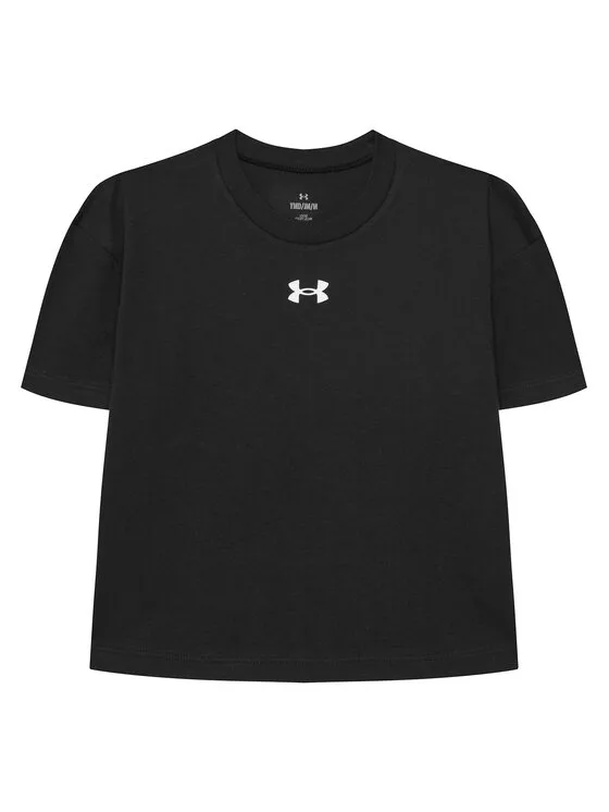 Детска тениска Under Armour Ua Crop Sportstyle Logo Ss черна – Черен – Детски тениски с къс ръкав