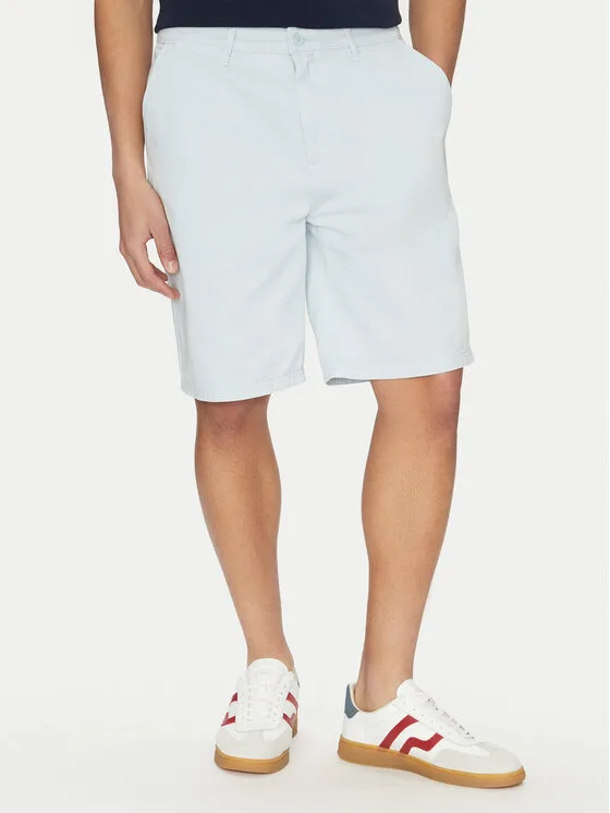 Guess Jeans Шорти от плат M5GD44 WGCV1 Светлосиньо Regular Fit – Мъжки текстилни къси панталони