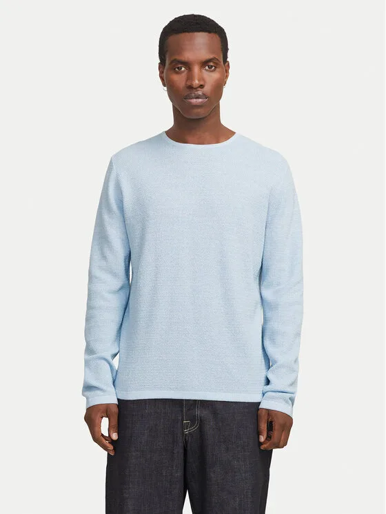 Jack & Jones Пуловер George 12268279 Светлосиньо Regular Fit – Мъжки пуловери и жилетки