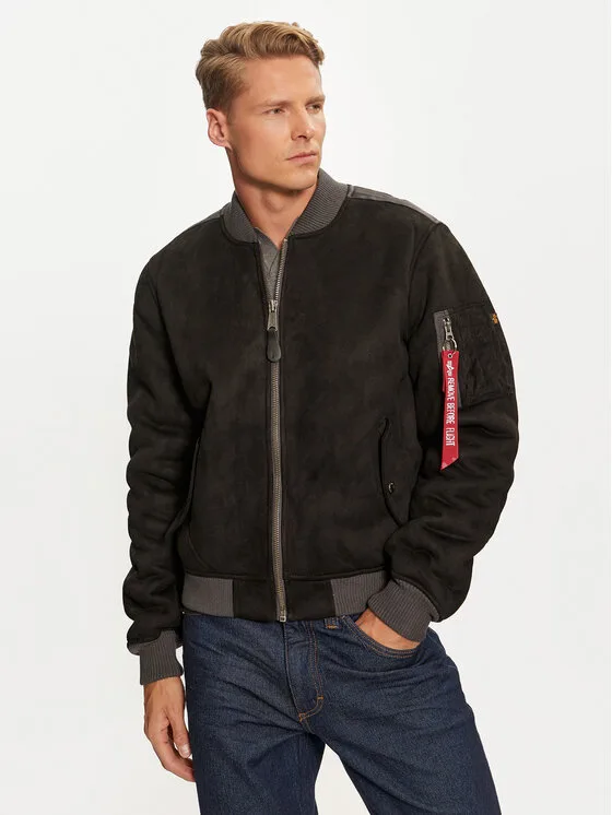 Alpha Industries Яке бомбър 148122 Черен Regular Fit – Мъжки бомбър якета