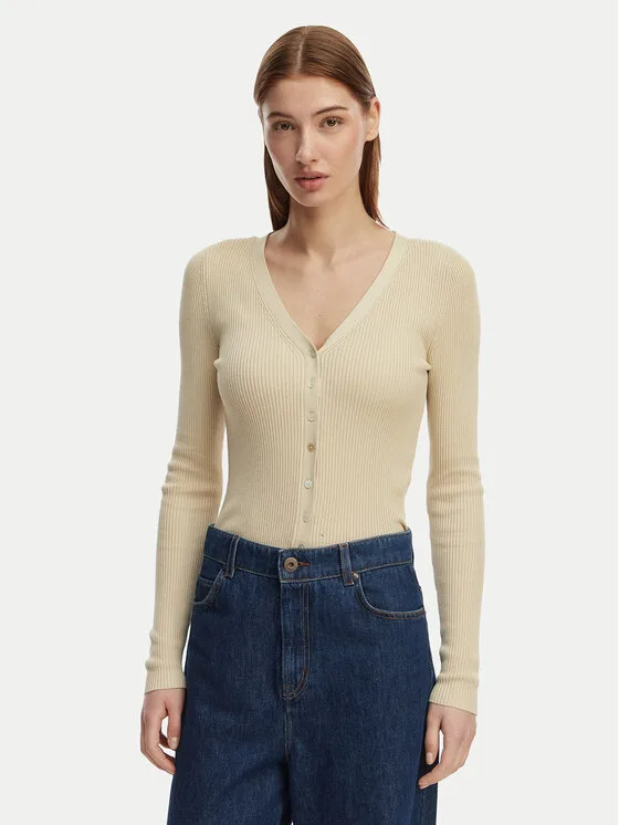 ONLY Кардиган Mist 15363392 Бежов Slim Fit – Дамски жилетки