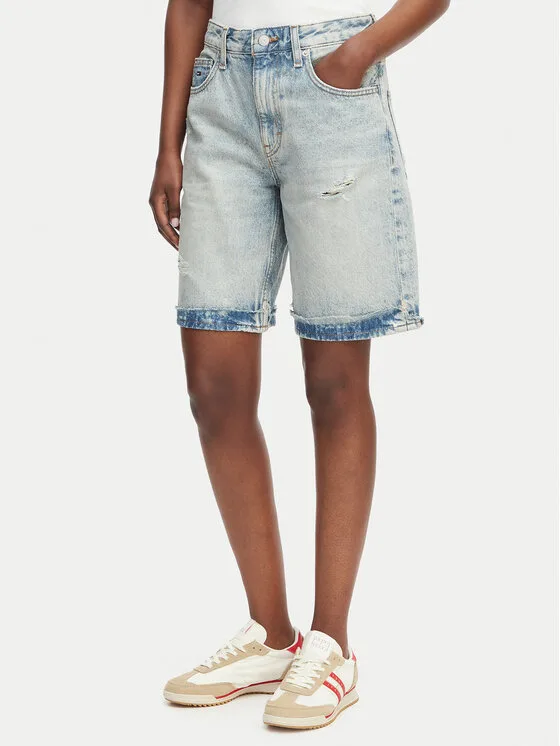 Tommy Jeans Бермуди Mia DW0DW22686 Син Relaxed Fit – Дамски дънкови шорти