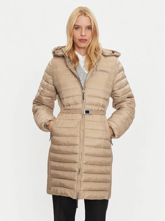 Дамско зимно яке Calvin Klein K20K208011 бежово – Дамски зимни якета