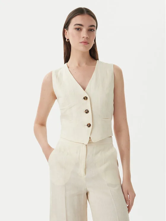 Marella Жилетка за костюм Emme by Marella Veranda 2615151032 Кремав Regular Fit – Дамски елеци