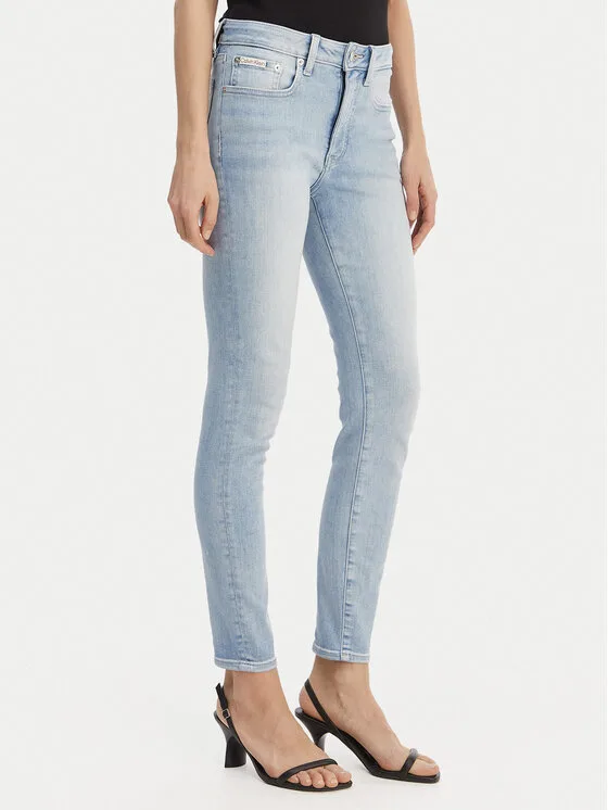 Дамски дънки Calvin Klein Jeans LV047F705G светлосини – Дамски skinny дънки