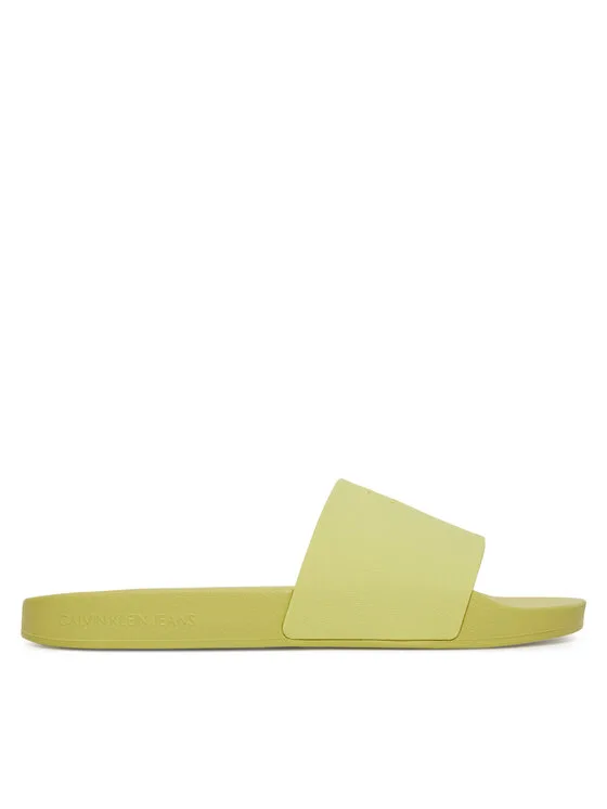 Calvin Klein Jeans Чехли Slide Monogram Tpu YW0YW01715 Жълт – Дамски чехли