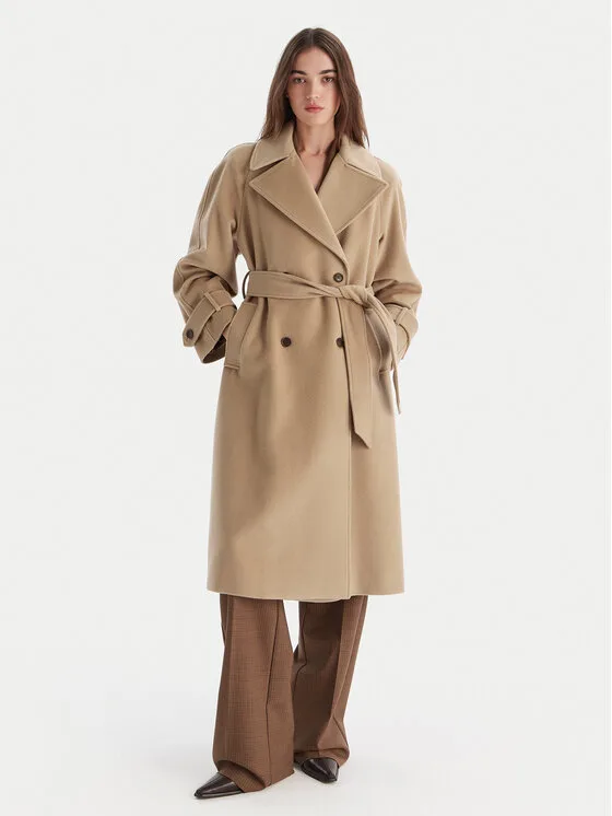 Marella Вълнено палто Tenna 2523016071 Бежов Regular Fit – Дамски зимни палта
